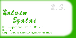 malvin szalai business card
